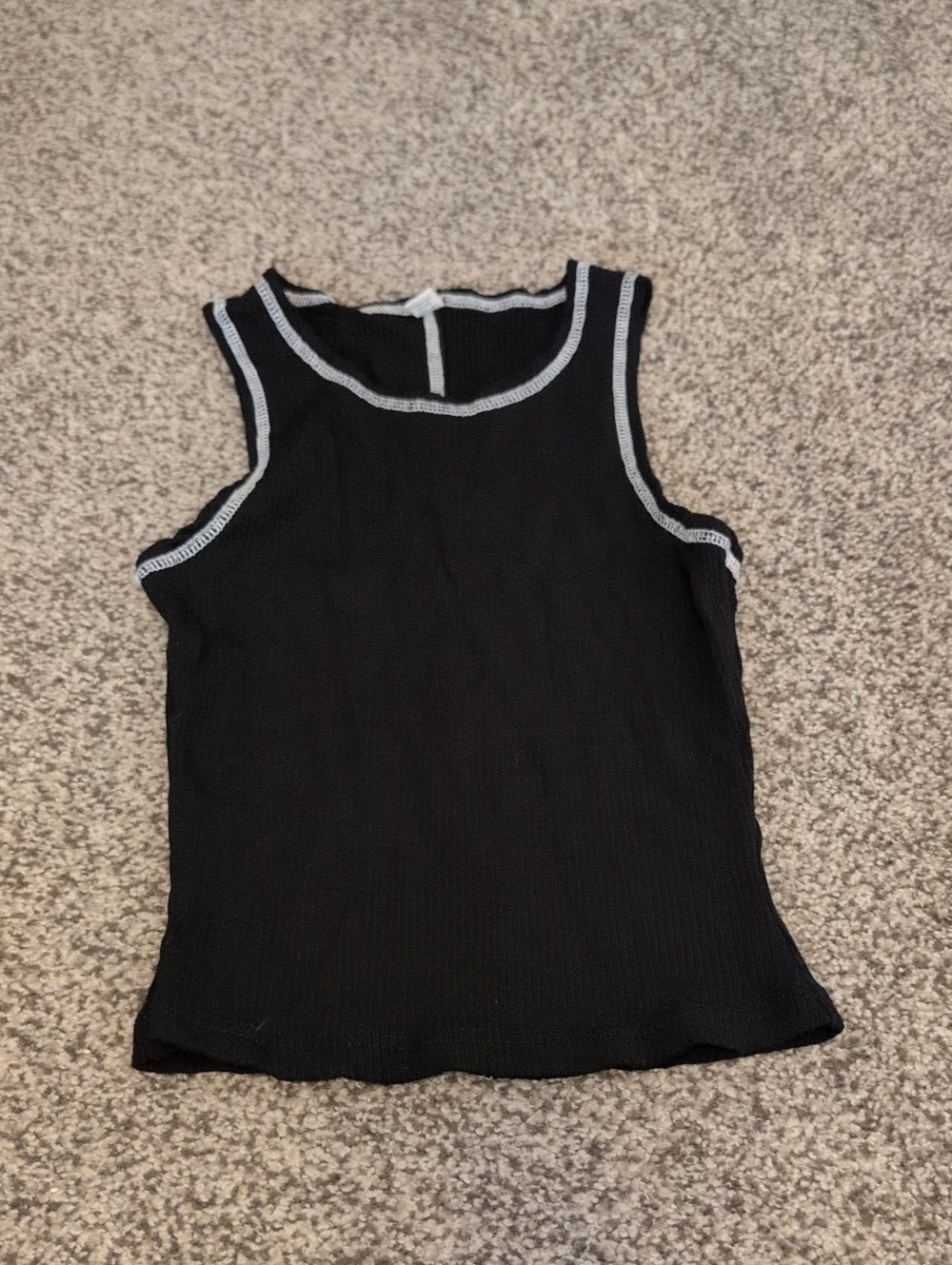 Fashion Brand Company Black Tencel Tank With White Stitching S
